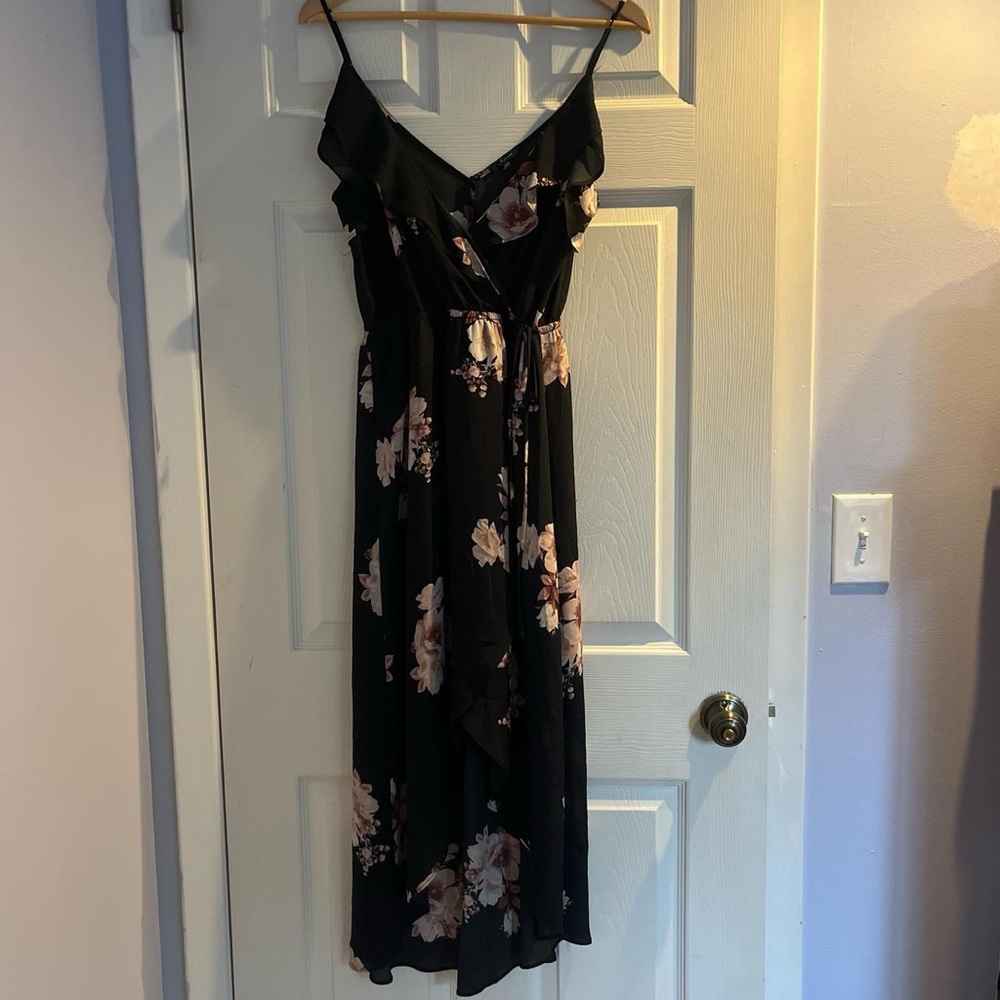 Black floral maxi dress